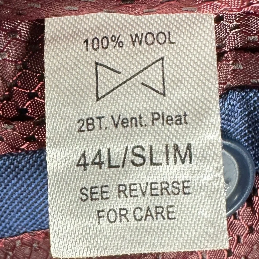 Combatant Gentlemen Summit Wool Blazer Mens 44L Blue Vitale Barberis Canonico